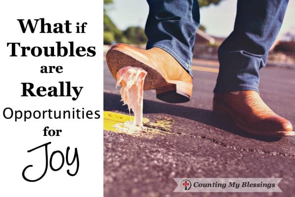 The Bible says our troubles are opportunities for joy. Really?! Troubles don't usually make me joyful. But maybe there's another way to look at it. The Bible says our troubles are opportunities for joy. Really?! Troubles don't usually make me joyful. But maybe there's another way to look at it.
