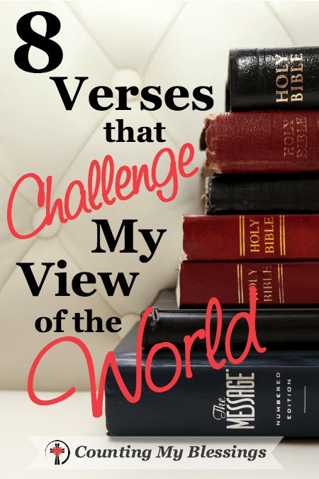 I'm looking at verses from God's Word and their influence on my world view. A challenge to myself about "following the crowd" or following God's love.