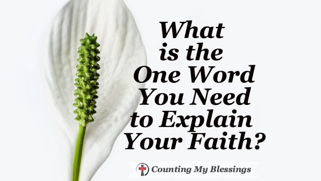 What if someone asked you to explain your faith in one word. #CountingMyBlessings What if someone asked you to explain your faith in one word. #CountingMyBlessings