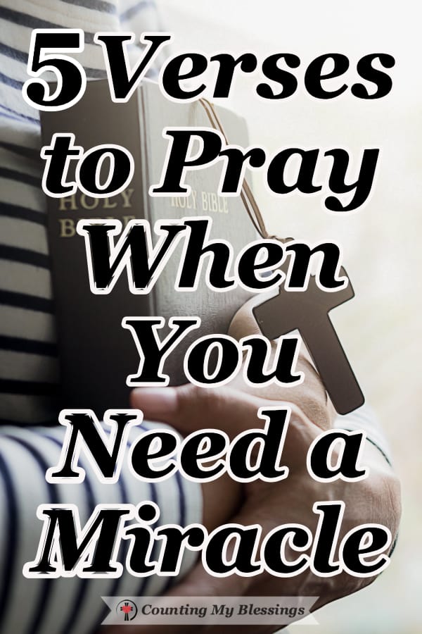When you need a miracle and you can't find the words you want to pray, the Bible offers verses to pray and give it all to God in faith. #Hope #NeedaMiracle #PrayforaMiracle #Prayer #WWGGG #CountingMyBlessings