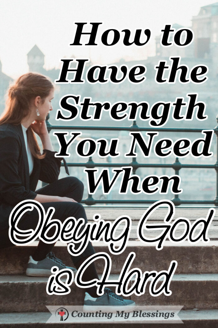 We want to have the strength we need but sometimes obeying God is hard. But Mary and Joseph can be examples of faith and obedience even when it's difficult. #JesusBirth #BibleStudy #ObeyGod #Faith #CountingMyBlessings #BlessingBloggers