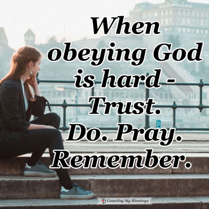 We want to have the strength we need but sometimes obeying God is hard. But Mary and Joseph can be examples of faith and obedience even when it's difficult. #JesusBirth #BibleStudy #ObeyGod #Faith #CountingMyBlessings #BlessingBloggers
